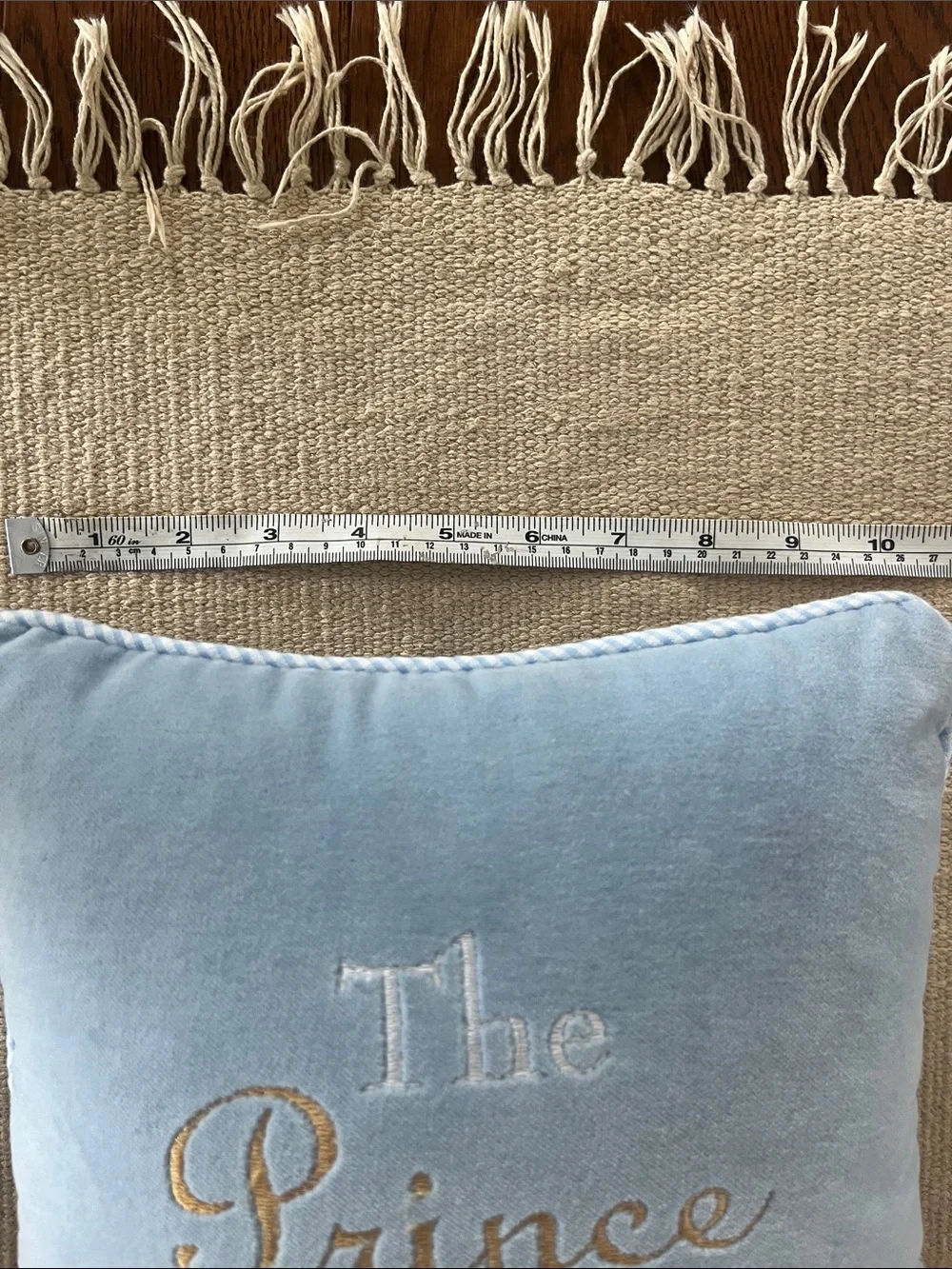 Baby Pillow- Light Blue 'The Prince Sleeps Here'